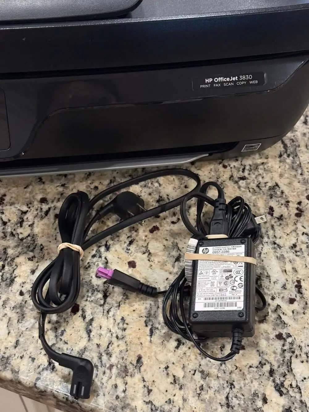 HP OfficeJet 3830 All-In-One Wireless Inkjet Printer K7V40A with Power Adapter